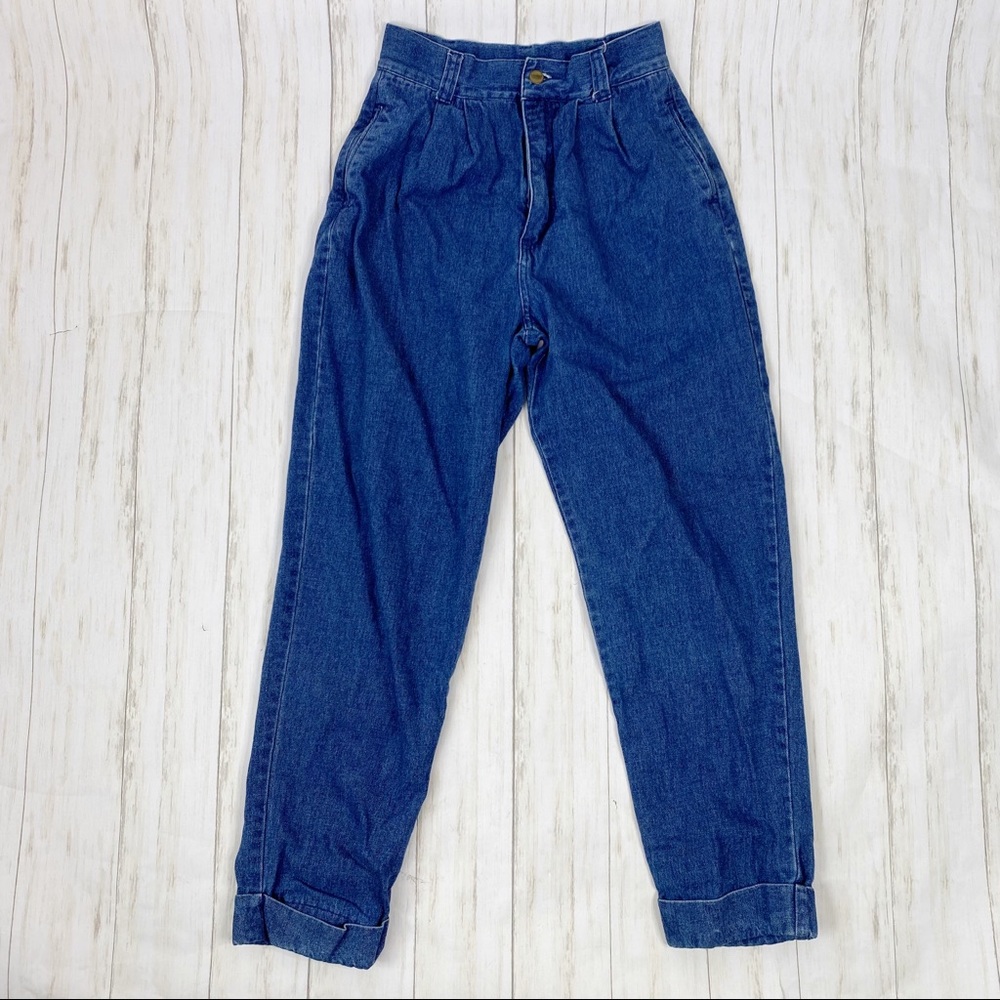 Vintage Stefano Blue Denim Tapered Leg Mom Jeans Gem